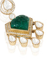 Gold Kundan Polki Trikone Earrings