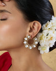 Kundan Front Back Hoop Earrings