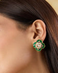 Kundan Polki Chaukor Stud Earrings