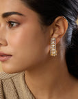 Kundan Gold Mini Hoops