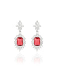 Ruby Zirconia Dangler Earrings