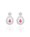 Ruby Zirconia Large Earrings