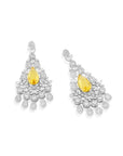 Pearl Zircon Dangler Earrings