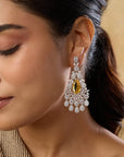 Pearl Zircon Dangler Earrings