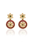 Temple Coloured Stone Dangler Earrings