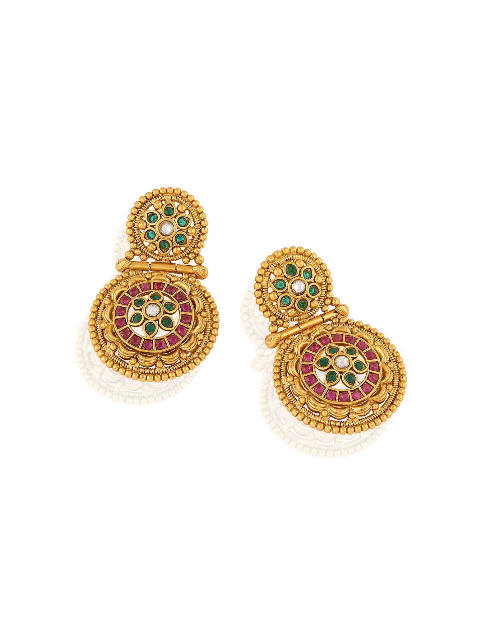 Temple Wheel Dangler Earrings