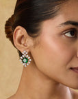 Emerald Zirconia Dangler Earrings