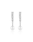 Pearl Zirconia Drop Earrings