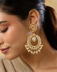 Jadau Pearl Chaandbaali Earrings
