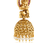 Manik Pearl Temple Jhumkas