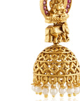 Manik Pearl Temple Jhumkas