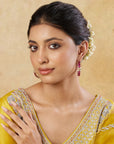 Kundan Polki Ruby Gold Hoop Earrings