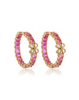 Kundan Polki Ruby Gold Hoop Earrings