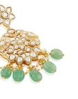 Festive Mint Kundan Polki Gold Earrings