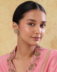 Kundan Floral Polki Gold Stud Earrings