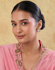 Classic Kundan Polki Gold Stud Earrings