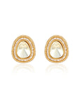 Classic Kundan Polki Gold Stud Earrings