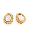 Classic Kundan Polki Gold Stud Earrings