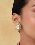 Classic Kundan Polki Gold Stud Earrings