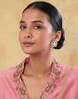 Kundan Polki Statement Gold Stud Earrings
