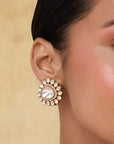 Kundan Polki Statement Gold Stud Earrings
