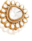 Kundan Polki Statement Gold Stud Earrings
