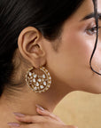 Pattha Kundan Polki Hoops
