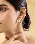 Kundan Polki Minimal Gold Stud Earrings