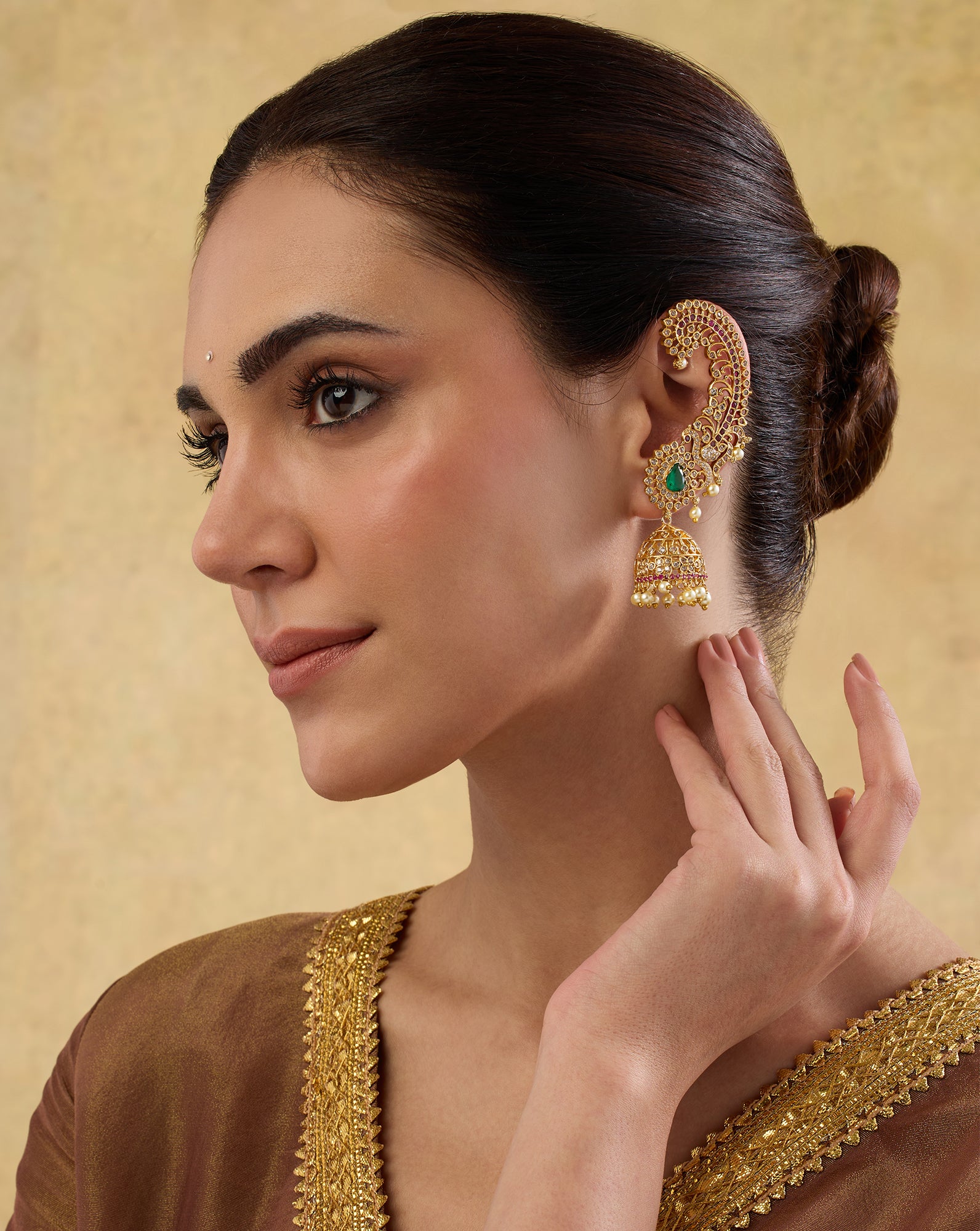 Mor Jhumka Ear Cuffs