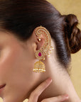 Mor Pink Jhumka Ear Cuffs
