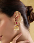Mor Pink Jhumka Ear Cuffs