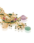 Kundan Gold Multicolour Festive Dangler Earrings