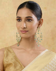 Mint Kundan Gold Chaandbali Earrings