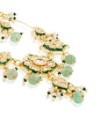 Mint Kundan Gold Chaandbali Earrings