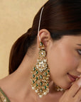 Kundan Gold Pearl Waterfall Earrings