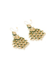 Kundan Gold Pearl Waterfall Earrings