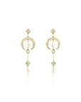 Kundan Gold Half Moon Dangler Earrings