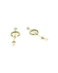 Kundan Gold Half Moon Dangler Earrings