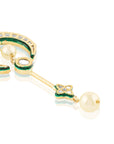 Kundan Gold Half Moon Dangler Earrings