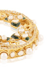 Enamel Kundan Gold Statement Hoop Earrings