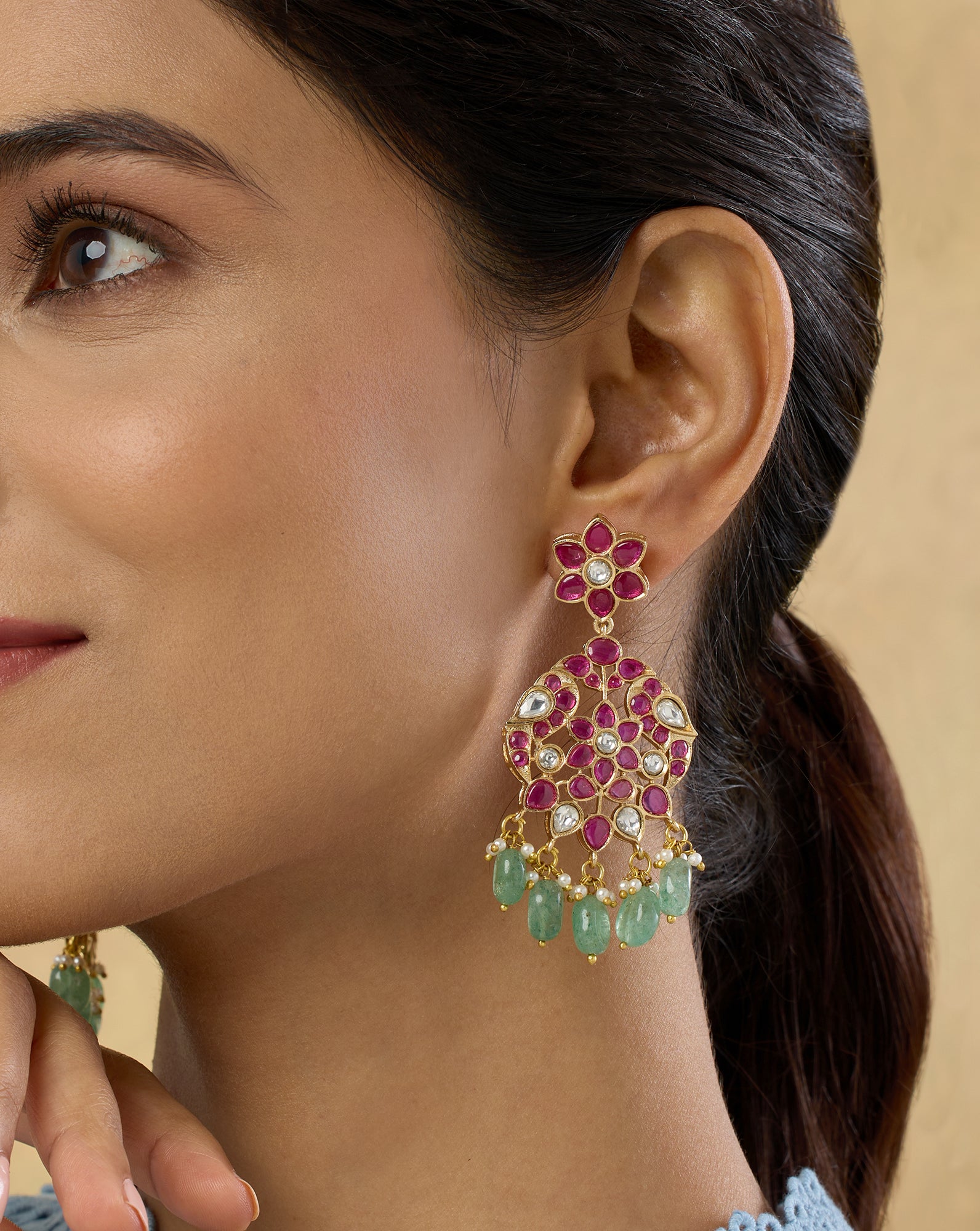 Zovika Kundan Danglers