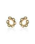 Kundan Green Enamel Gold Stud Earrings