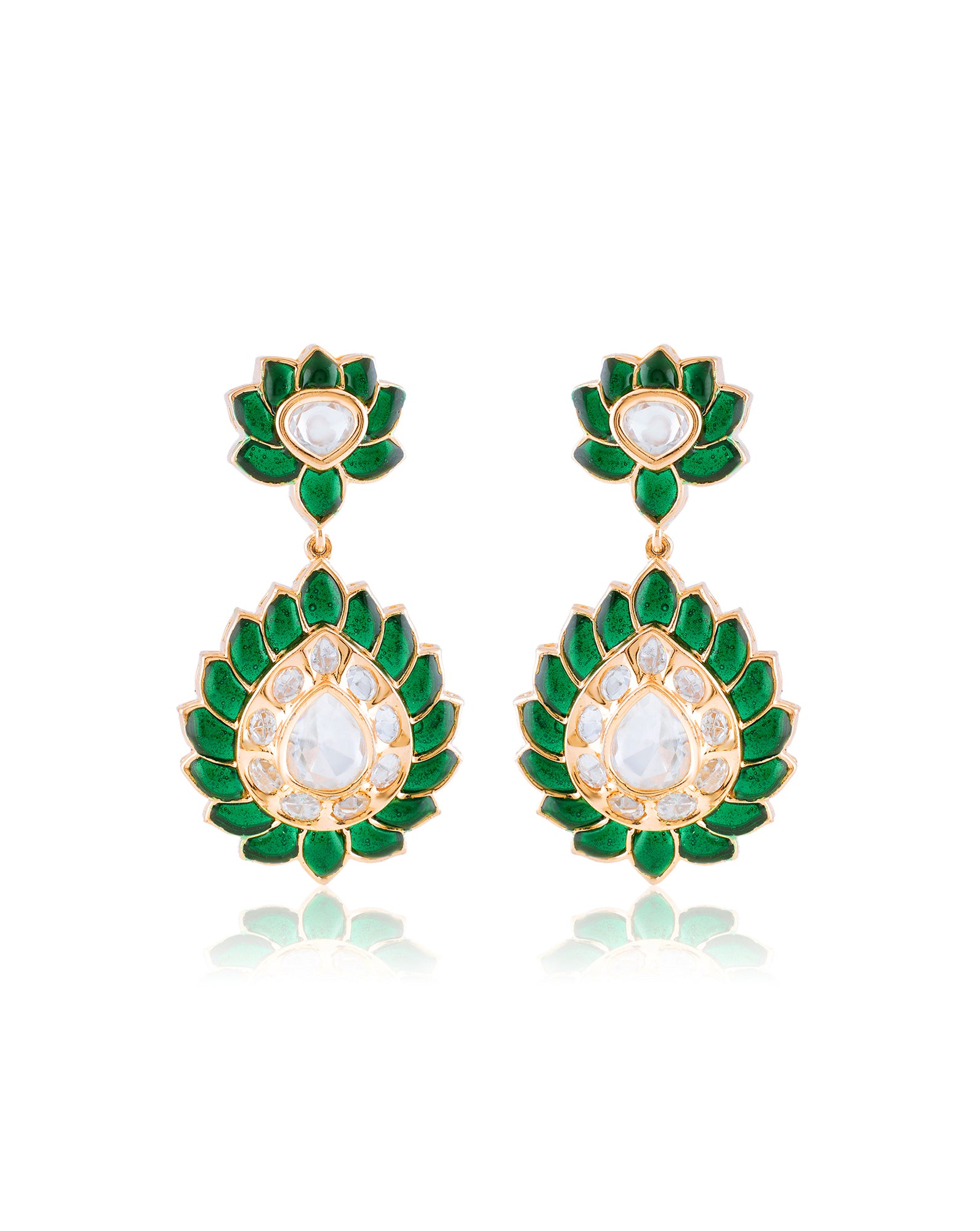 Liorna Green Kundan Danglers