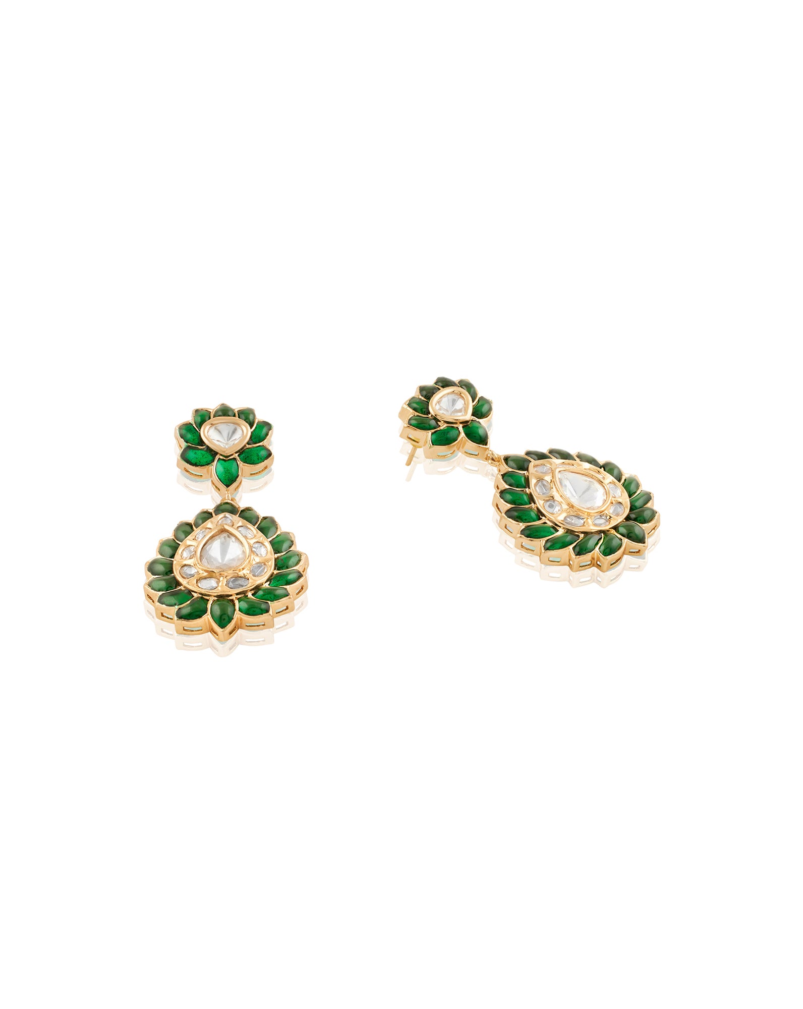 Liorna Green Kundan Danglers