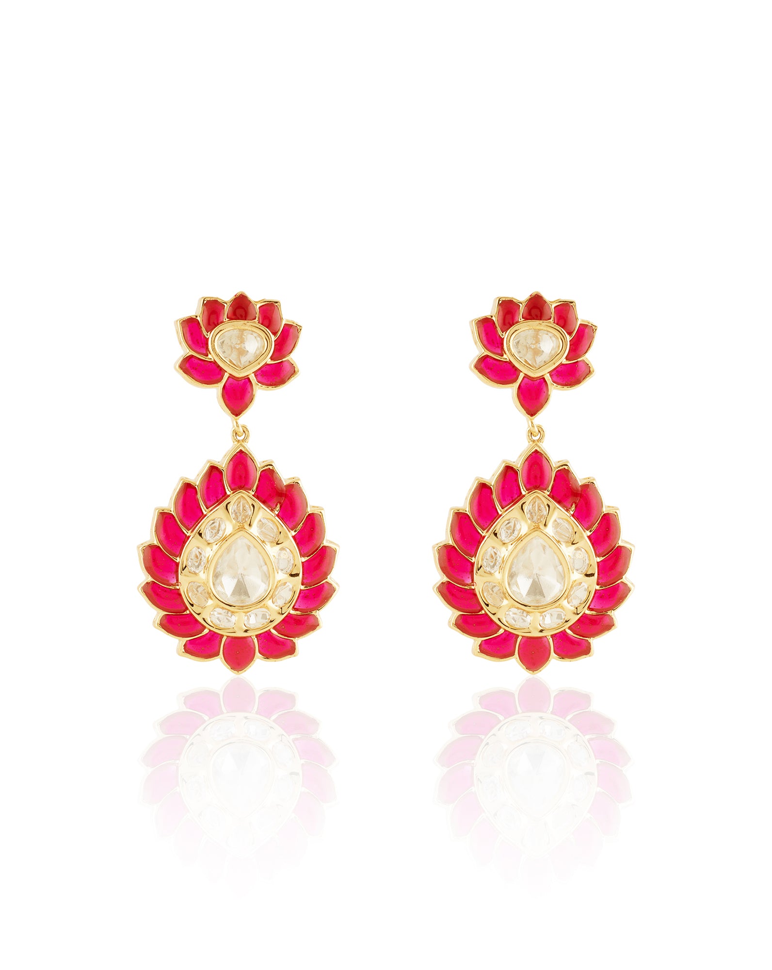 Liorna Pink Kundan Danglers