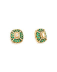 Kiyara Green Kundan Studs