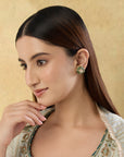 Kiyara Green Kundan Studs