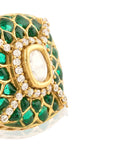 Kundan Gold Emerald Statement Stud Earrings