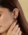 Kundan Gold Ruby Statement Stud Earrings