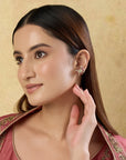 Kundan Gold Ruby Statement Stud Earrings